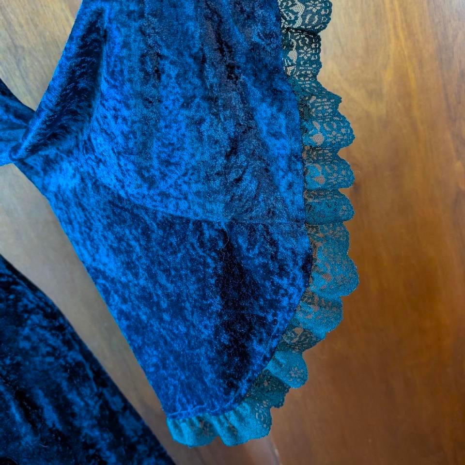 Vintage Indigo Purple Blue Velvet Be3f 4