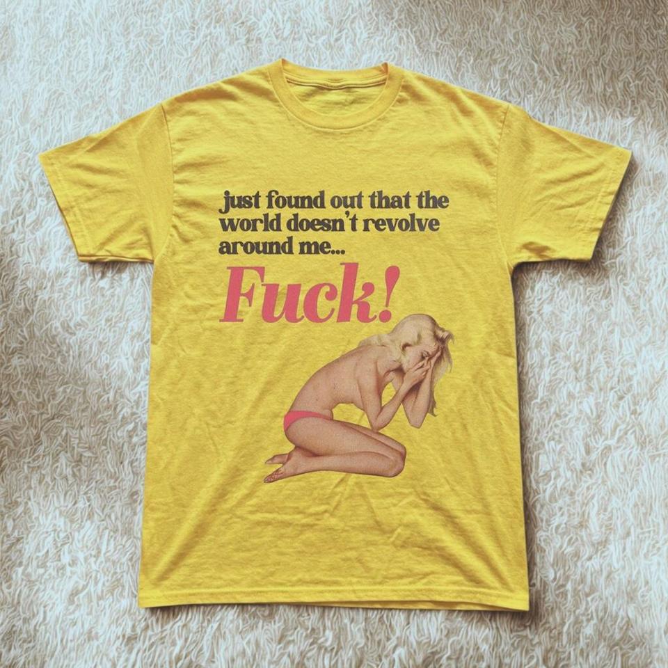Yellow Graphic Tee With Funny 08f8