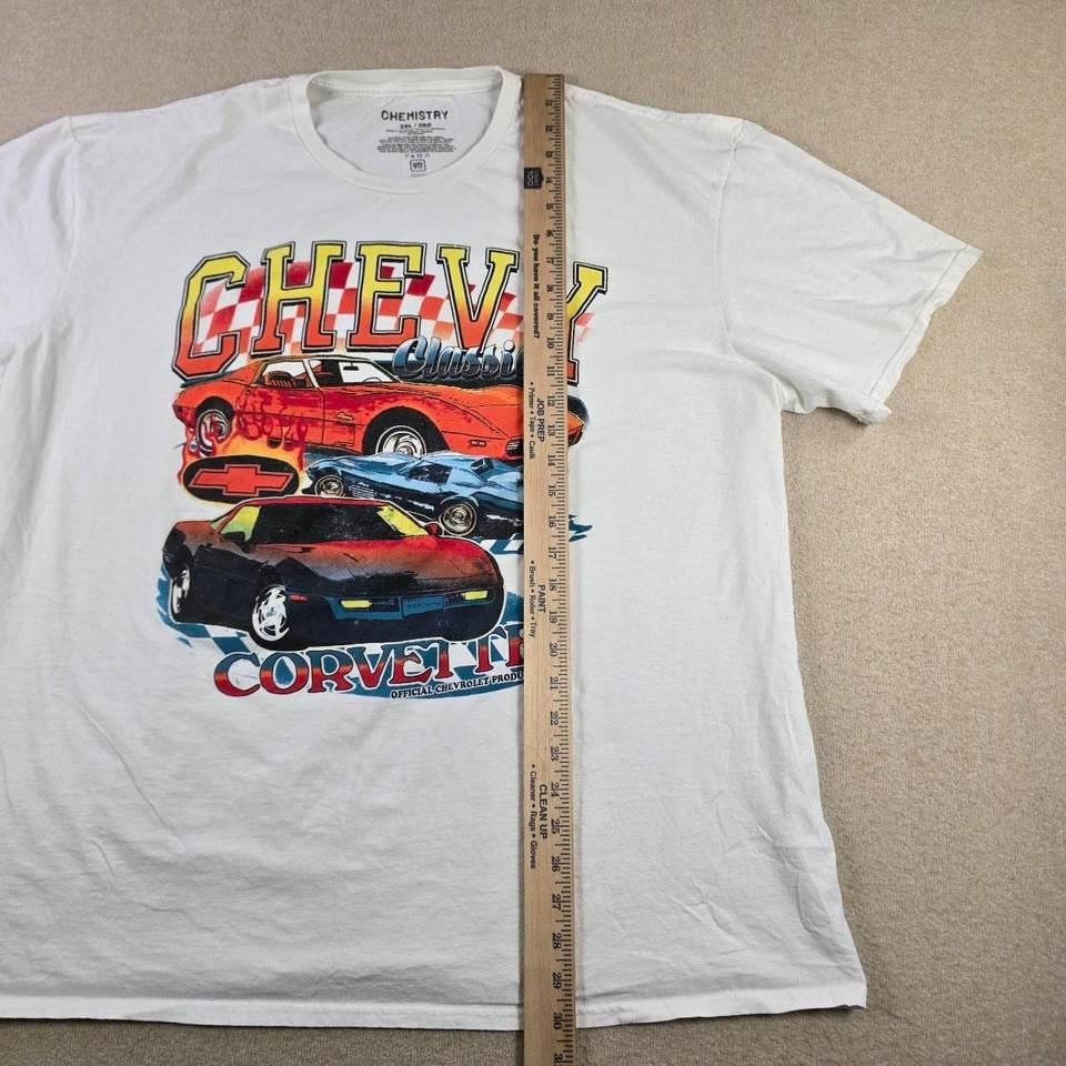 White Chevrolet Corvette Graphic T Shirt 494e 4