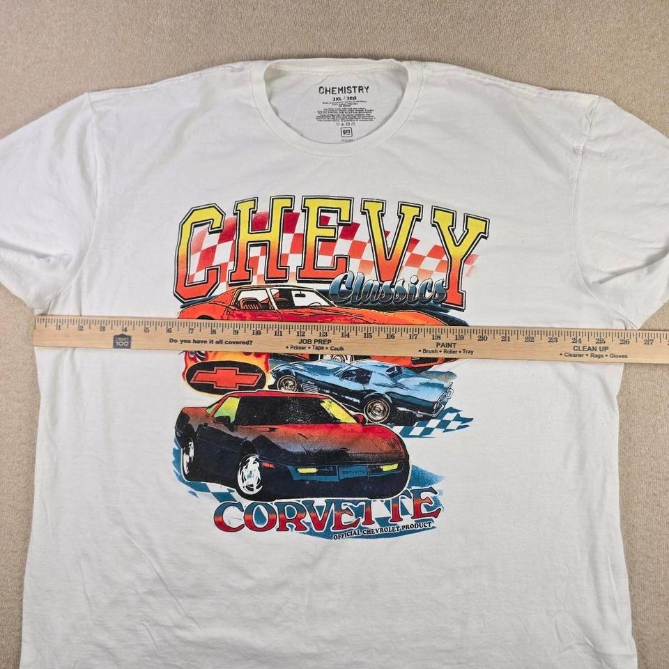 White Chevrolet Corvette Graphic T Shirt 494e 5