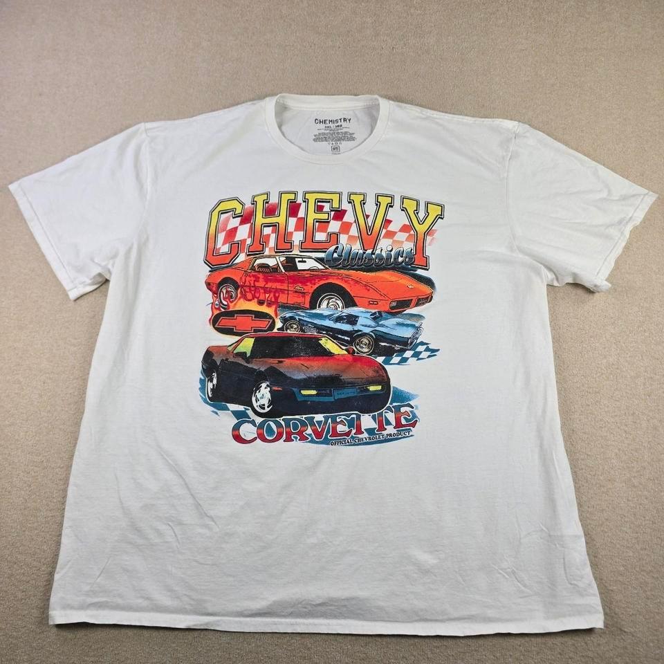 White Chevrolet Corvette Graphic T Shirt 494e