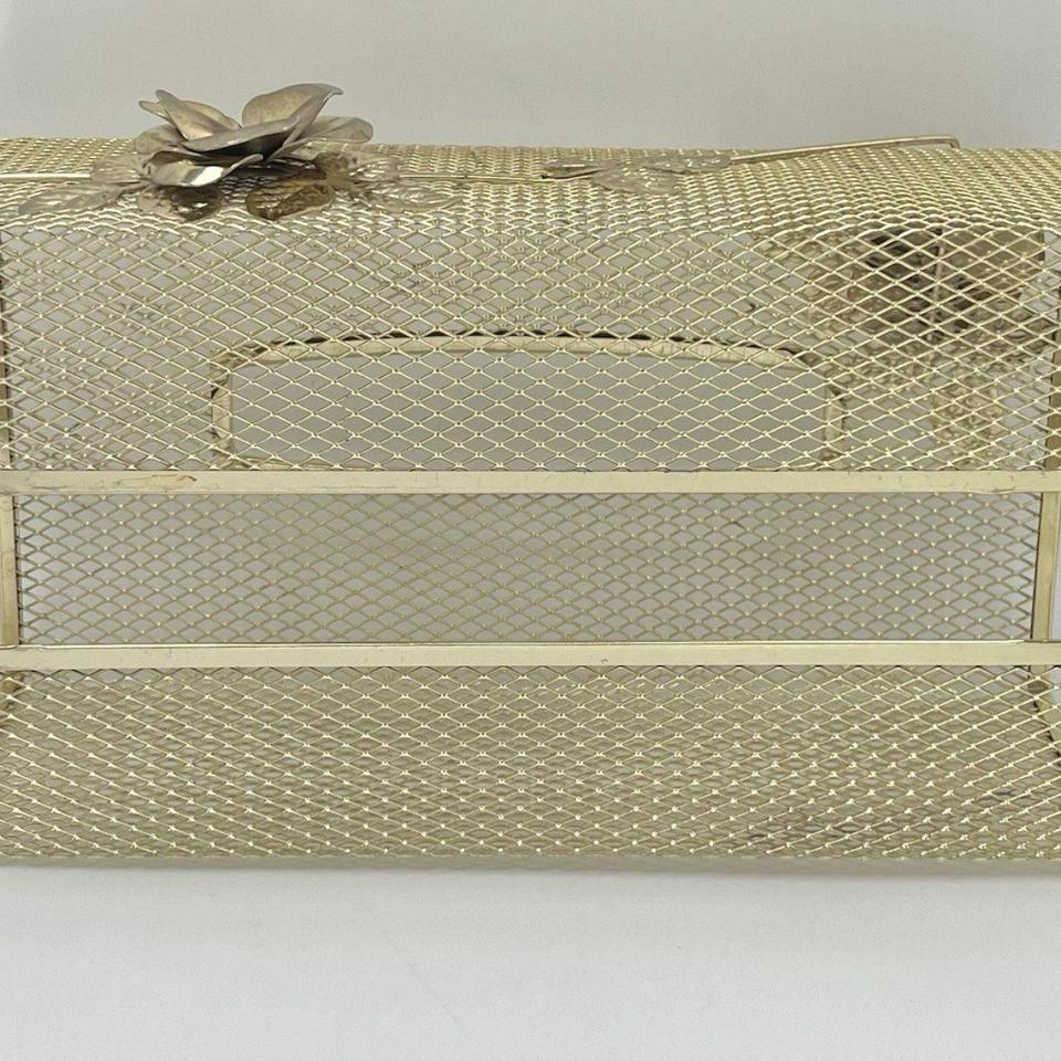 Vintage Gold Tone Metal Rose 4
