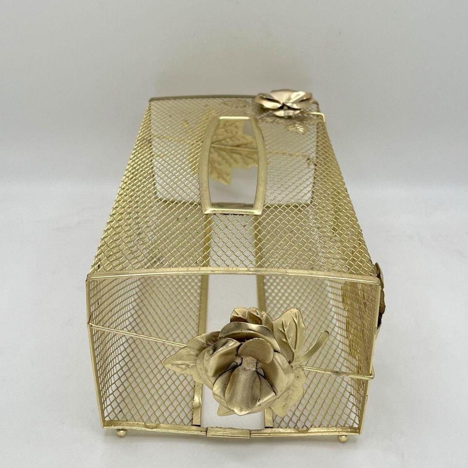 Vintage Gold Tone Metal Rose 5b80 2