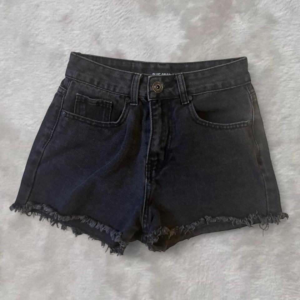 Black Denim Shorts With Frayed B9a7 2