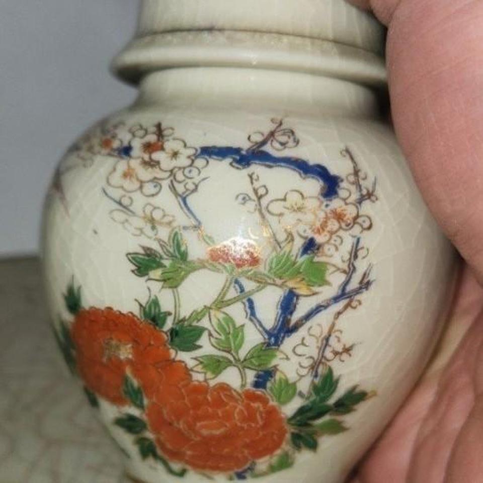 Vintage Japanese Porcelain Ginger Jar E6cb 5