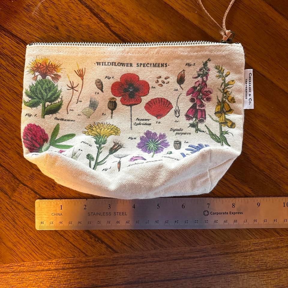 Wildflower Specimen Zippered Fabric Pouch Cef8