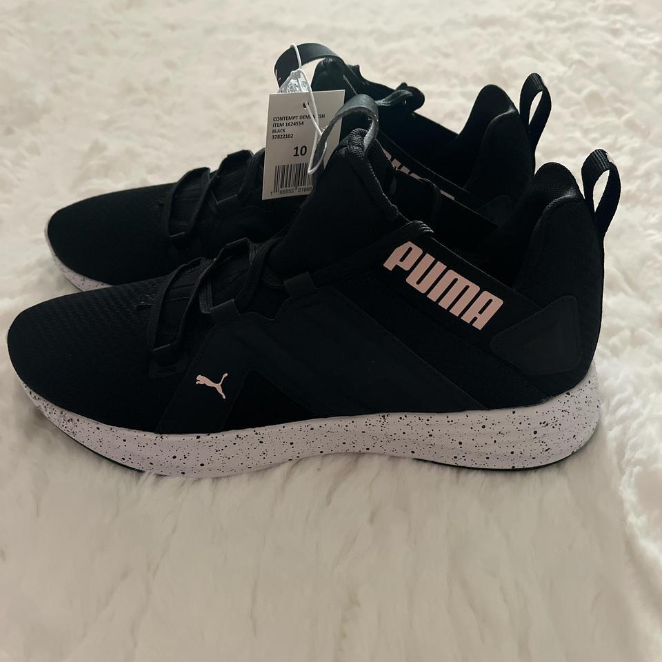 Black Puma Trainers With Pink 6