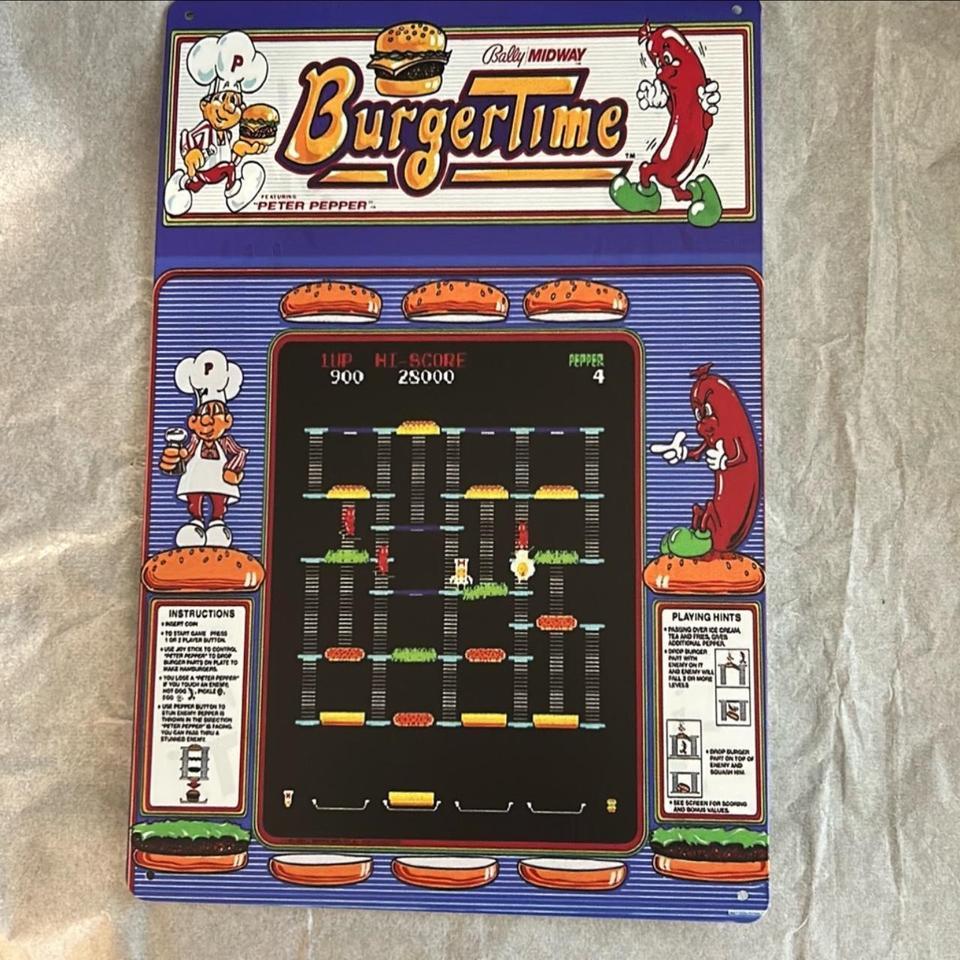Burgertime Arcade Tin Sign