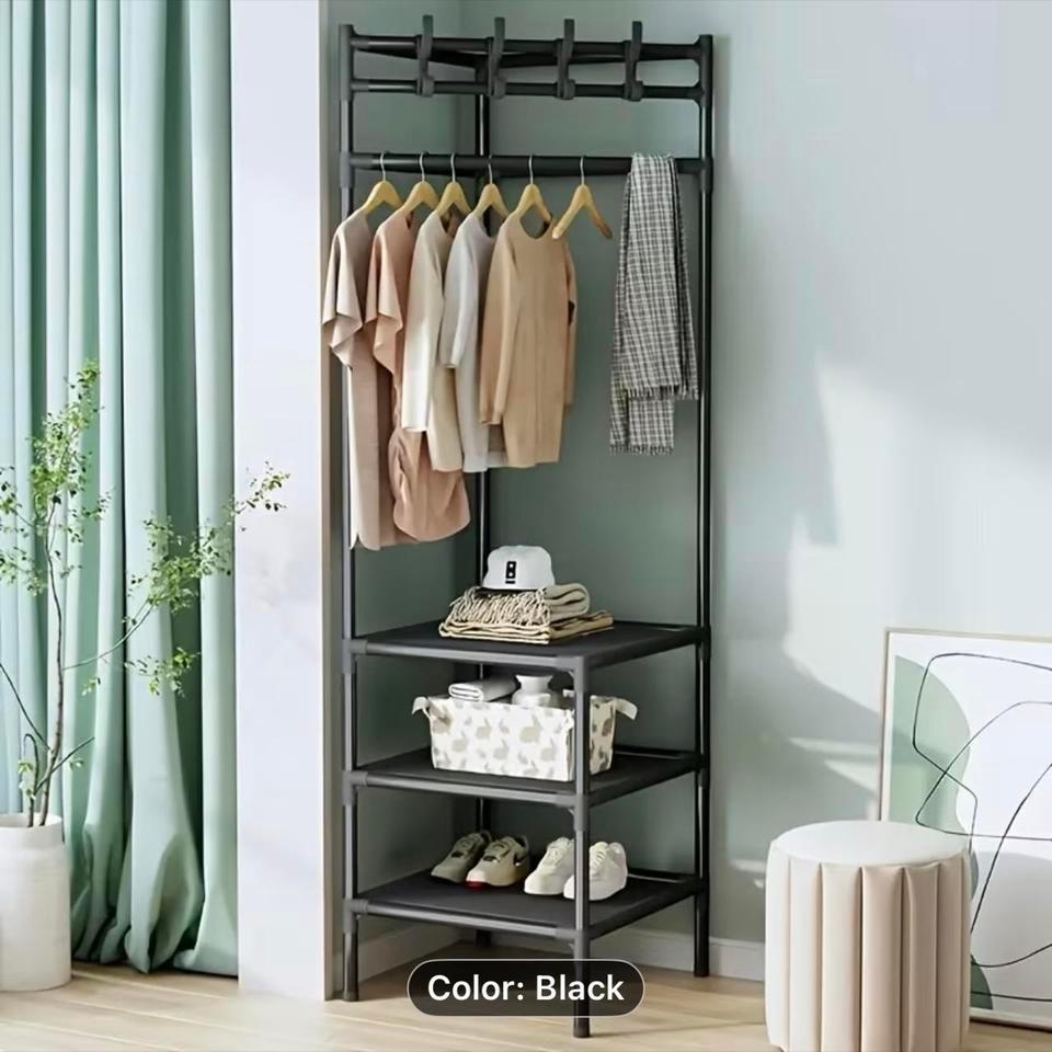 Black Metal Clothing Rack With
