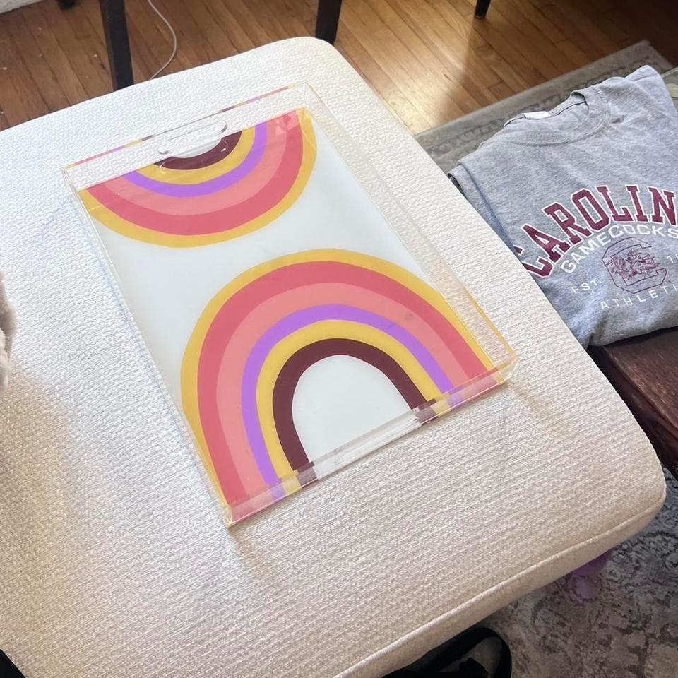 Retro Rainbow Acrylic Tray With 6