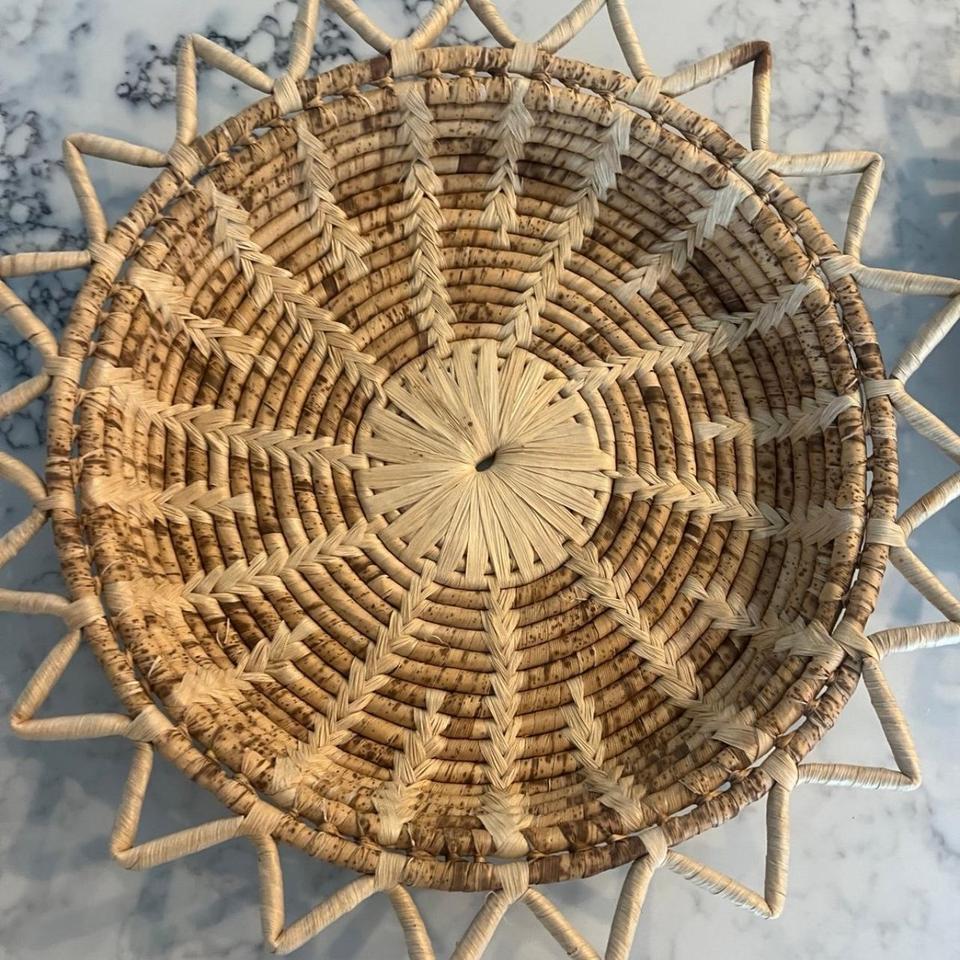 Boho Vintage Woven Coiled Sun 8