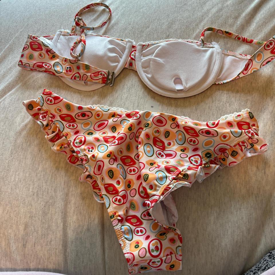 Multi Coloured Bikini Set With Ruffles 2976 2