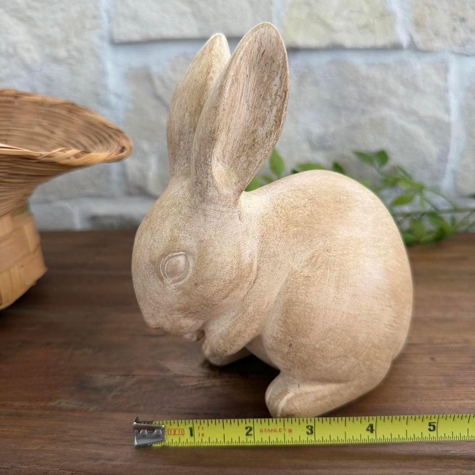 Rustic Cream Bunny Statue 3c29 6