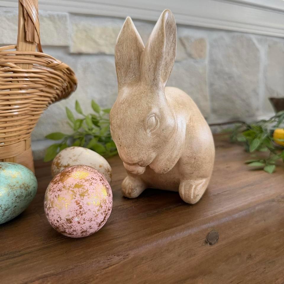 Rustic Cream Bunny Statue 3c29 2
