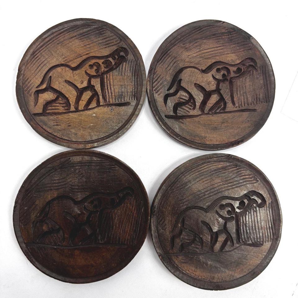 Vintage Hand Carved Wood Elephant 2d22