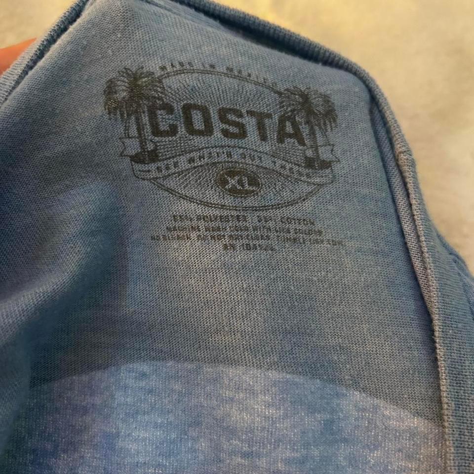 Costa Blue Fishing T Shirt Size 8c6c 3