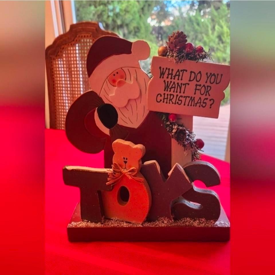 Christmas Santa Sign With Bear