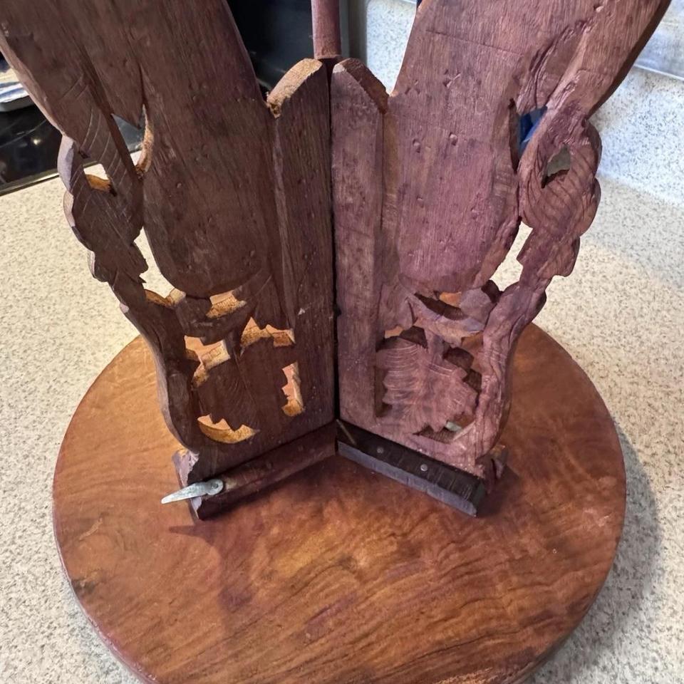 Vintage Indian Hand Carved Wooden 8fd8 6