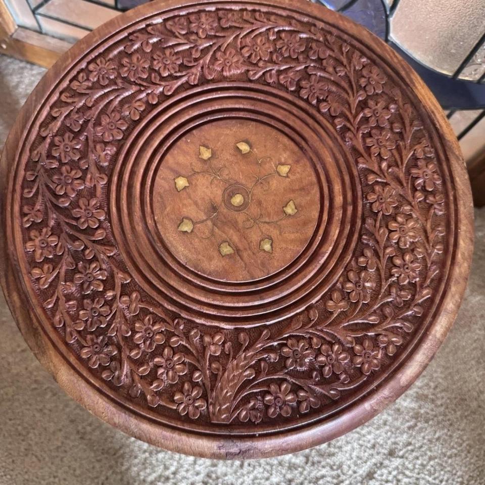 Vintage Indian Hand Carved Wooden 8fd8 2