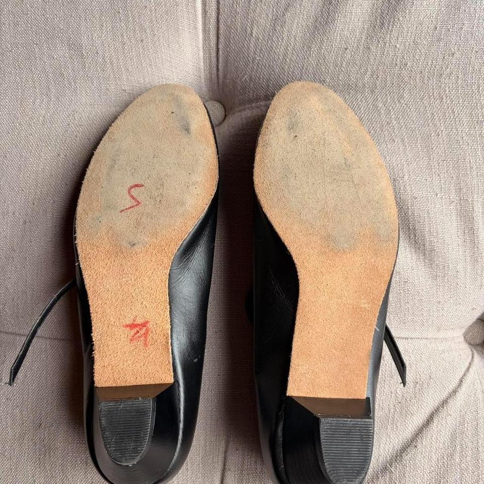 Black Leather Mary Jane Shoes 2642 2