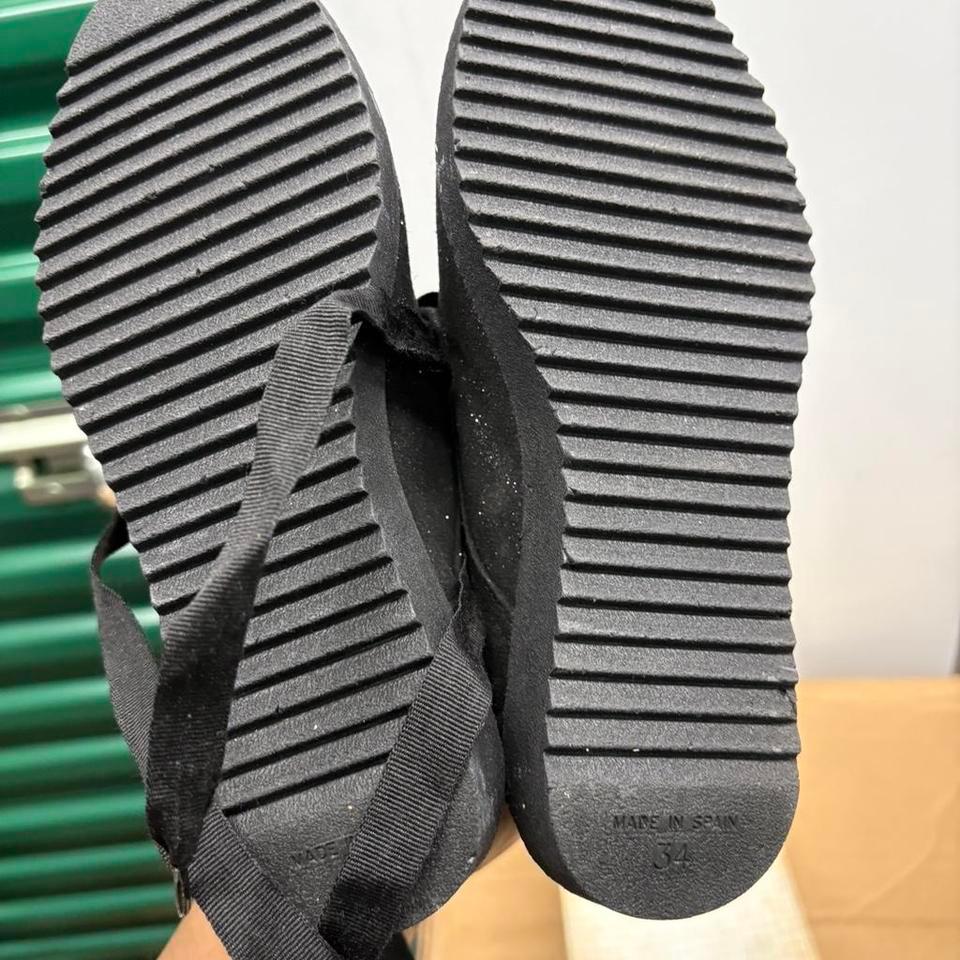 Black Glitter Lace Up Shoes D699 4