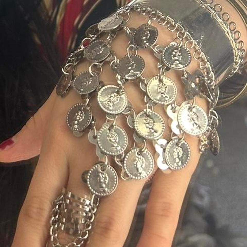 Coin Hand Piece Silver Tone Cdf2 2