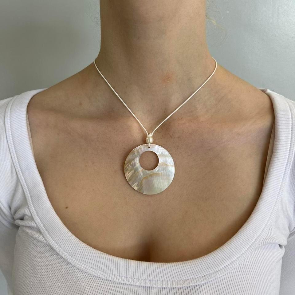 Y2k White Shell Circle Pearl 1ebd