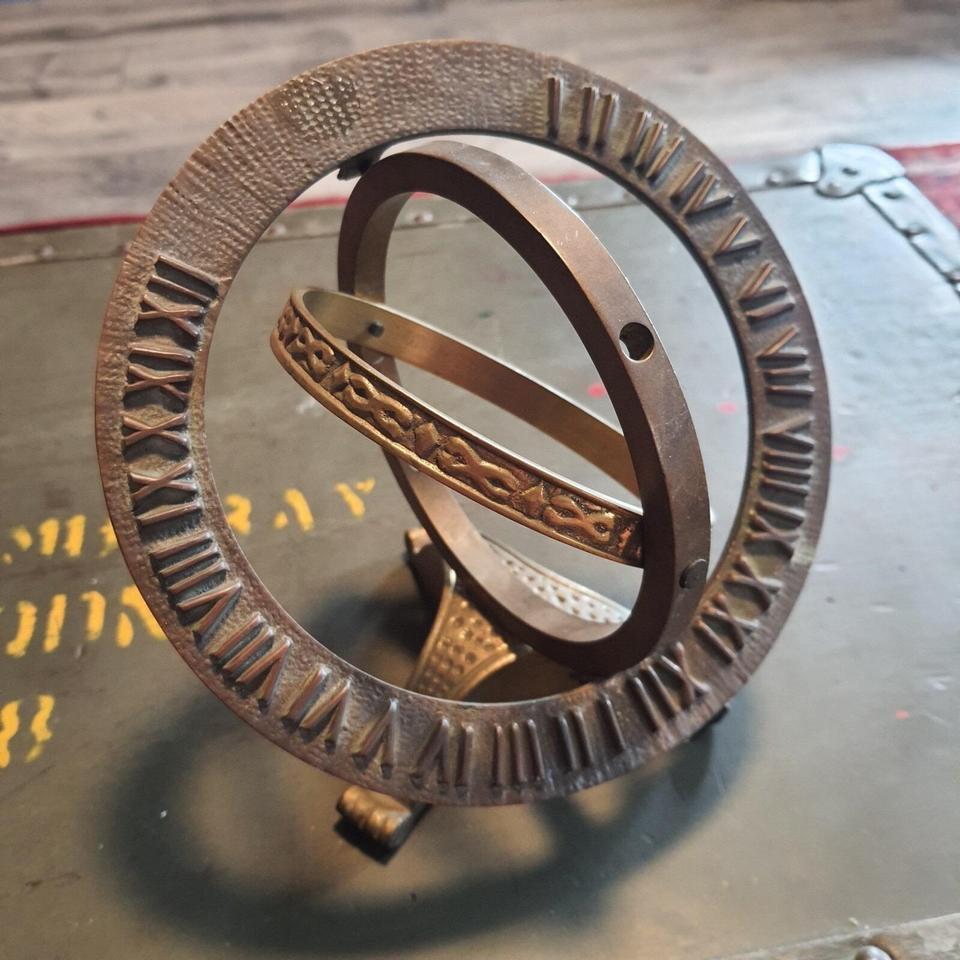 Vintage Brass Armillary Moving Sphere 7cf6