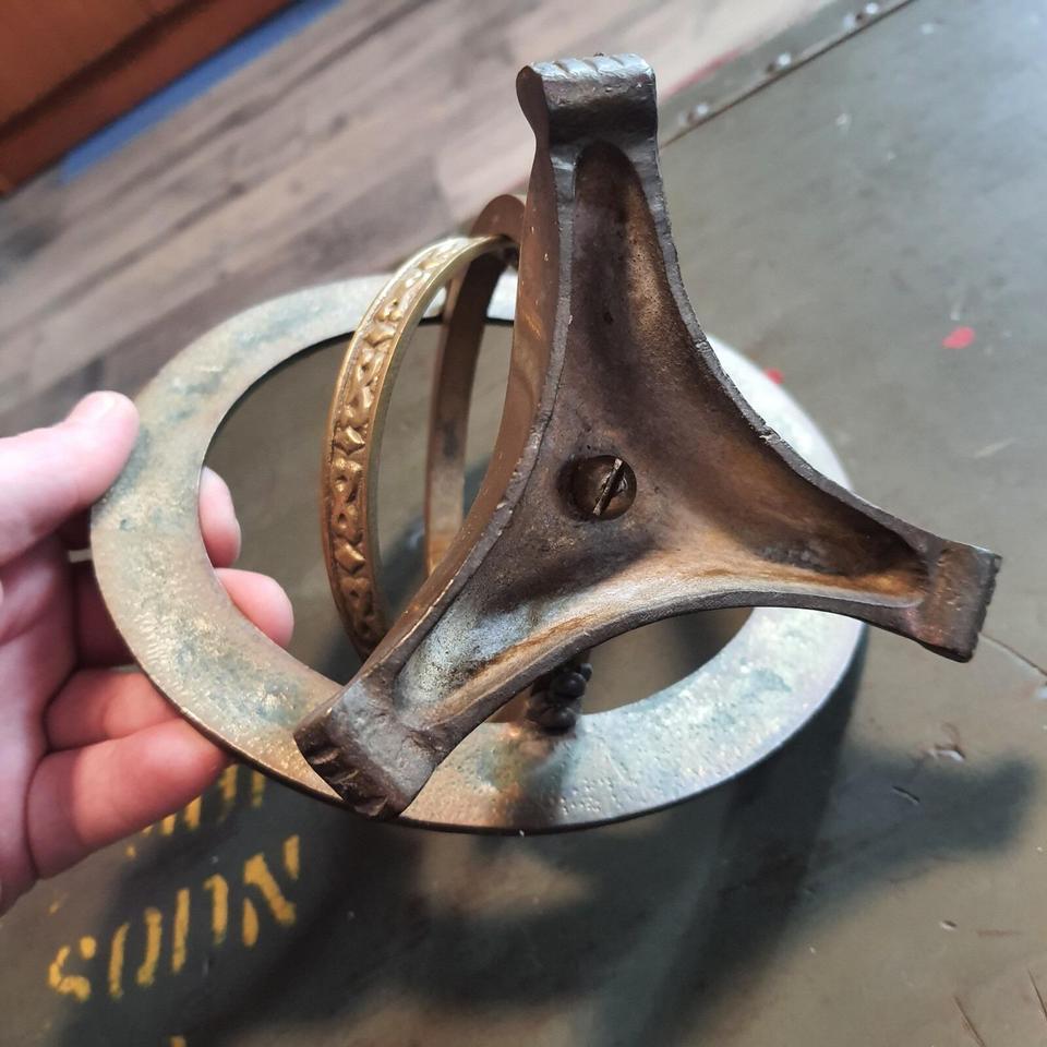 Vintage Brass Armillary Moving Sphere 7cf6 3