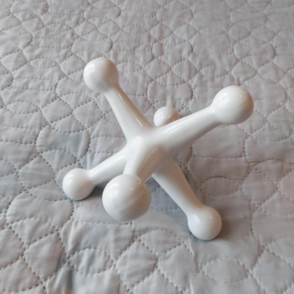 White Ceramic Jack Sculpture Modern D3bb 4