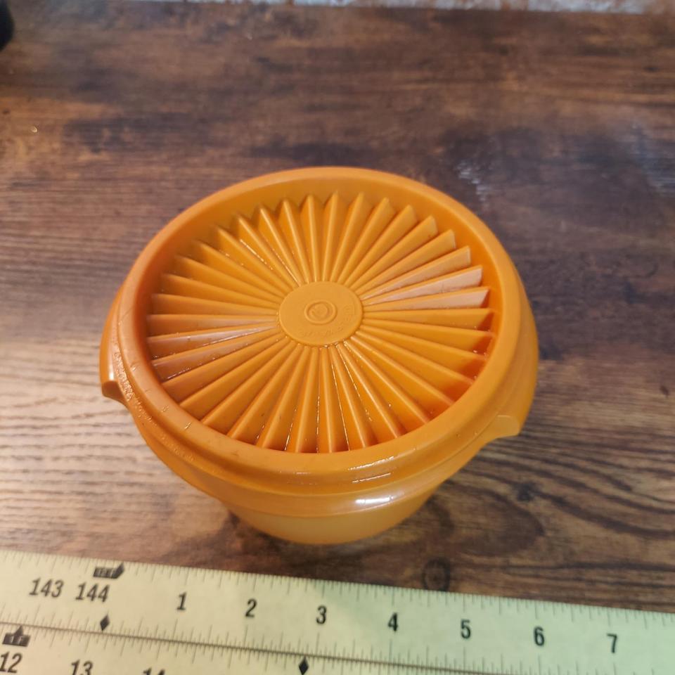 Vintage Tupperware Orange Servalier Bowl 0155 2