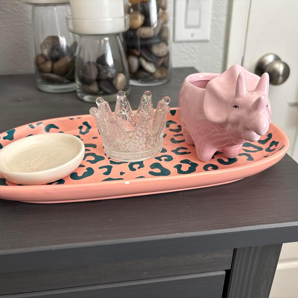 Pink Leopard Print Tray With C23f