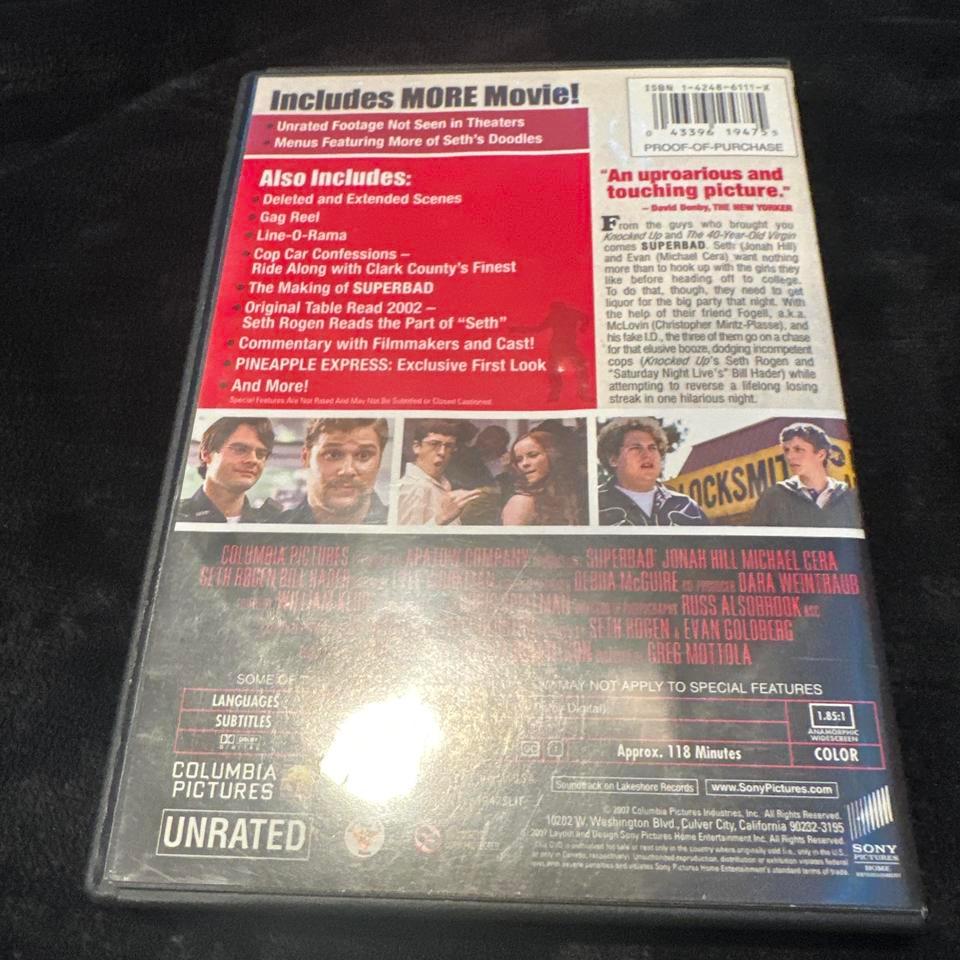 Superbad Dvd Used Before Unrated A8c3 3