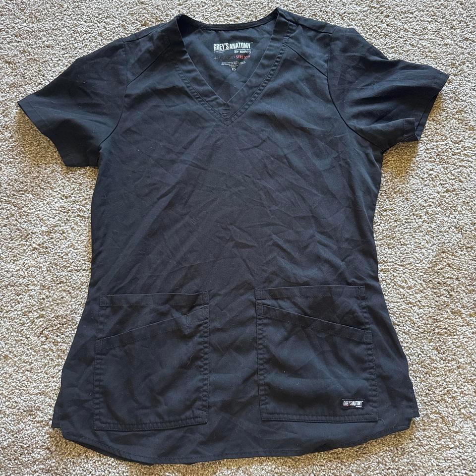 Greys Anatomy Black Scrub Top 4f36