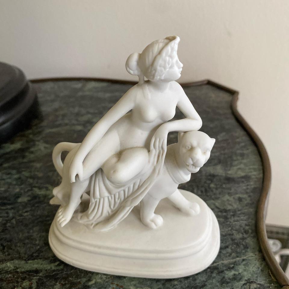 White Porcelain Cat Sculpture With