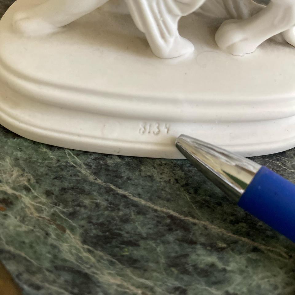 White Porcelain Cat Sculpture With 3