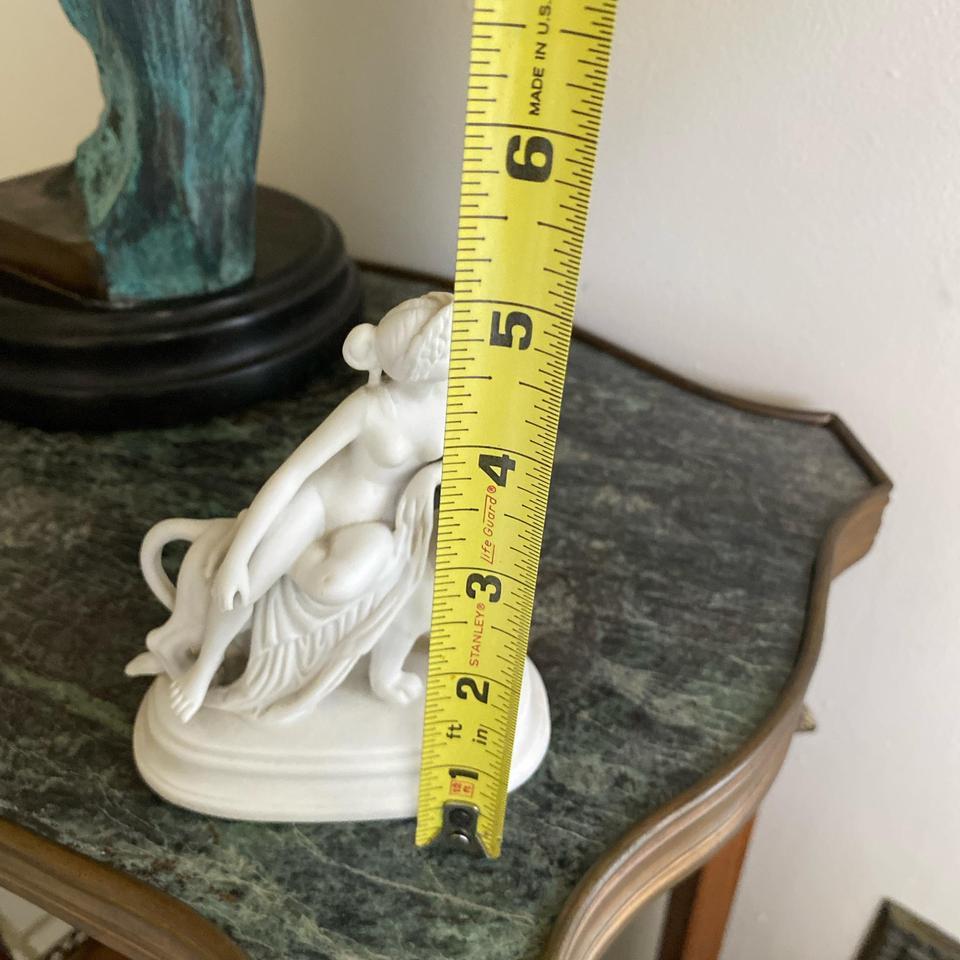 White Porcelain Cat Sculpture With 7