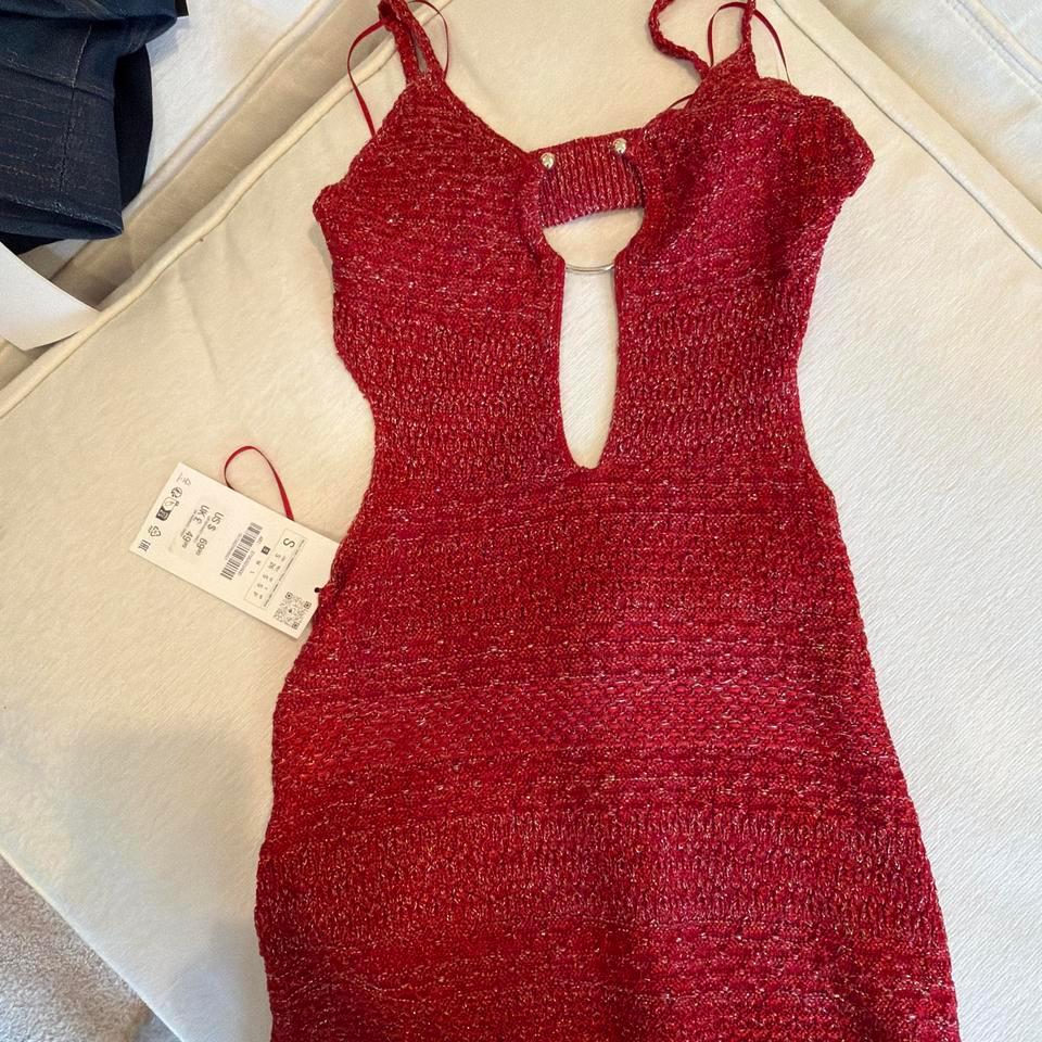 Zara Red Midi Strappy Metallic 8ec3 3