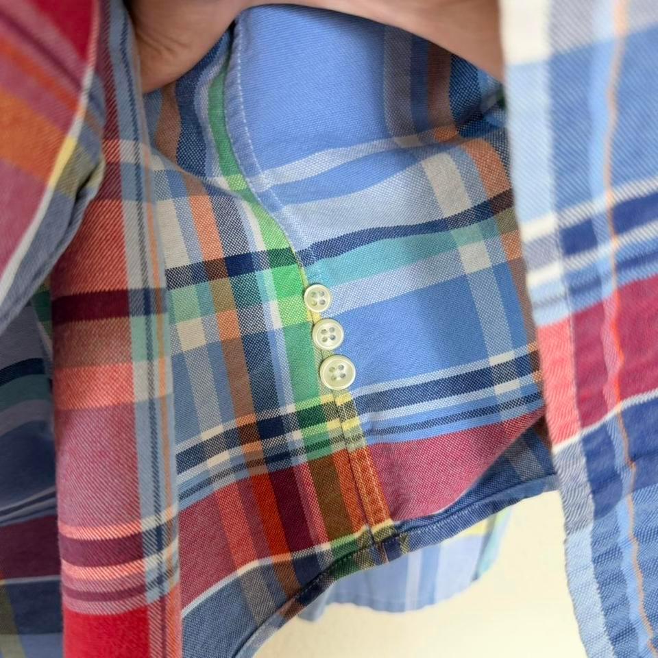 Ralph Lauren Blue Plaid Button Dab2 8