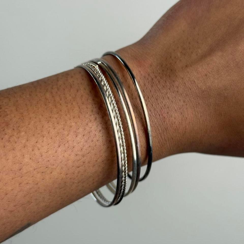 Silver Tone Bracelet Stack Pre Loved 65c9 2