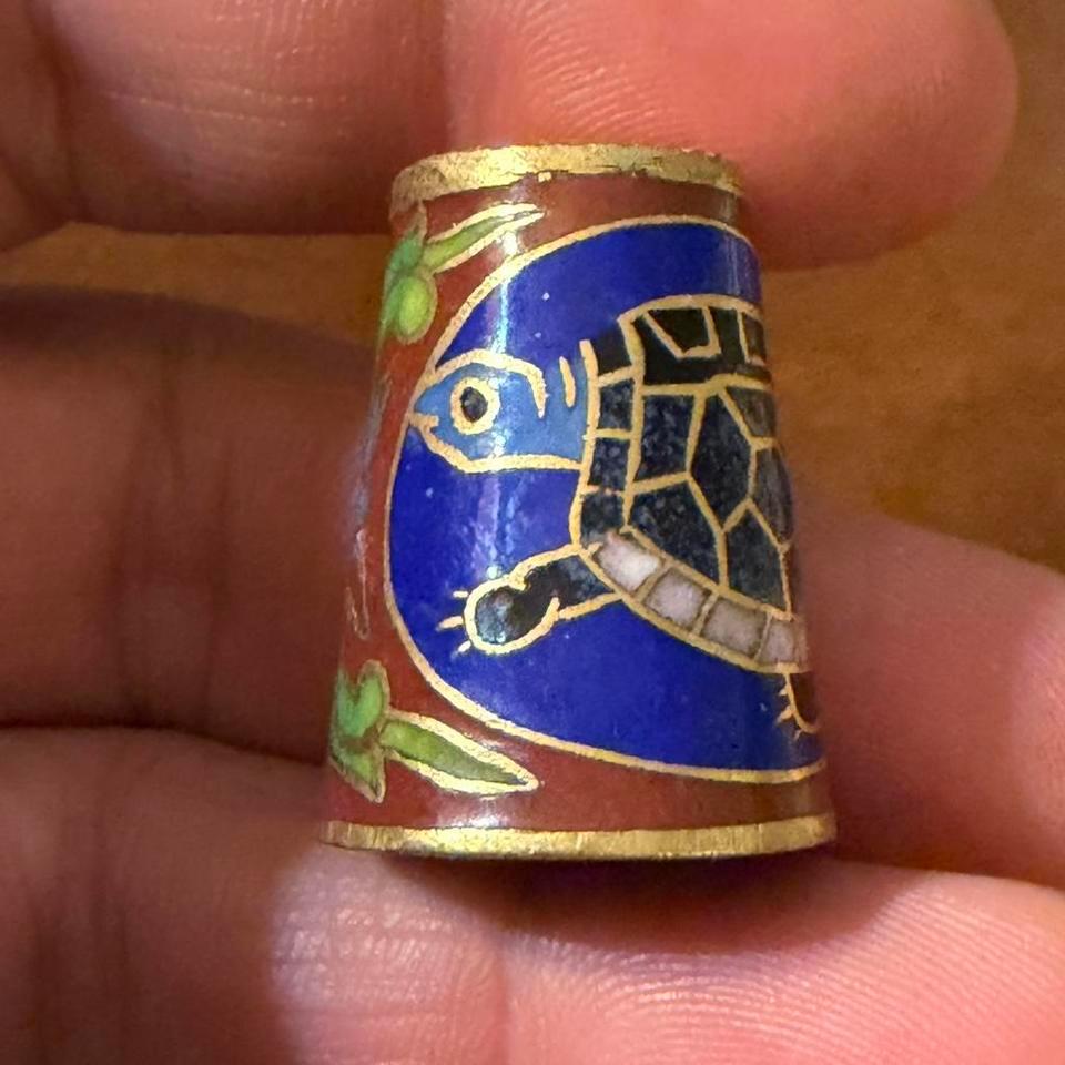 Vintage Inlaid Cloisonne Blue And 9209 3