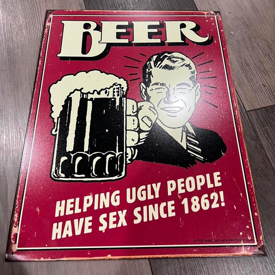 Decorative Tin Metal Sign Featuring 4ed7