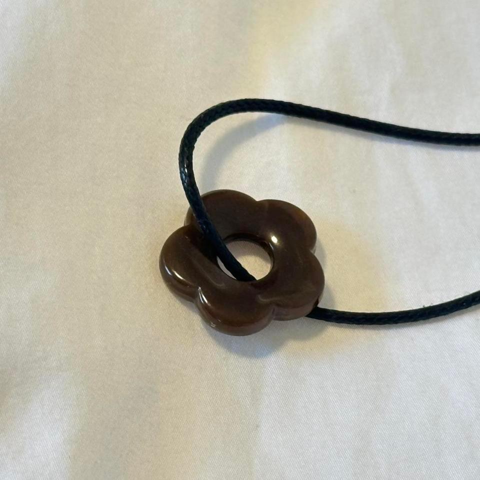 Brown Flower Necklace Kawaii Necklace 2127 2
