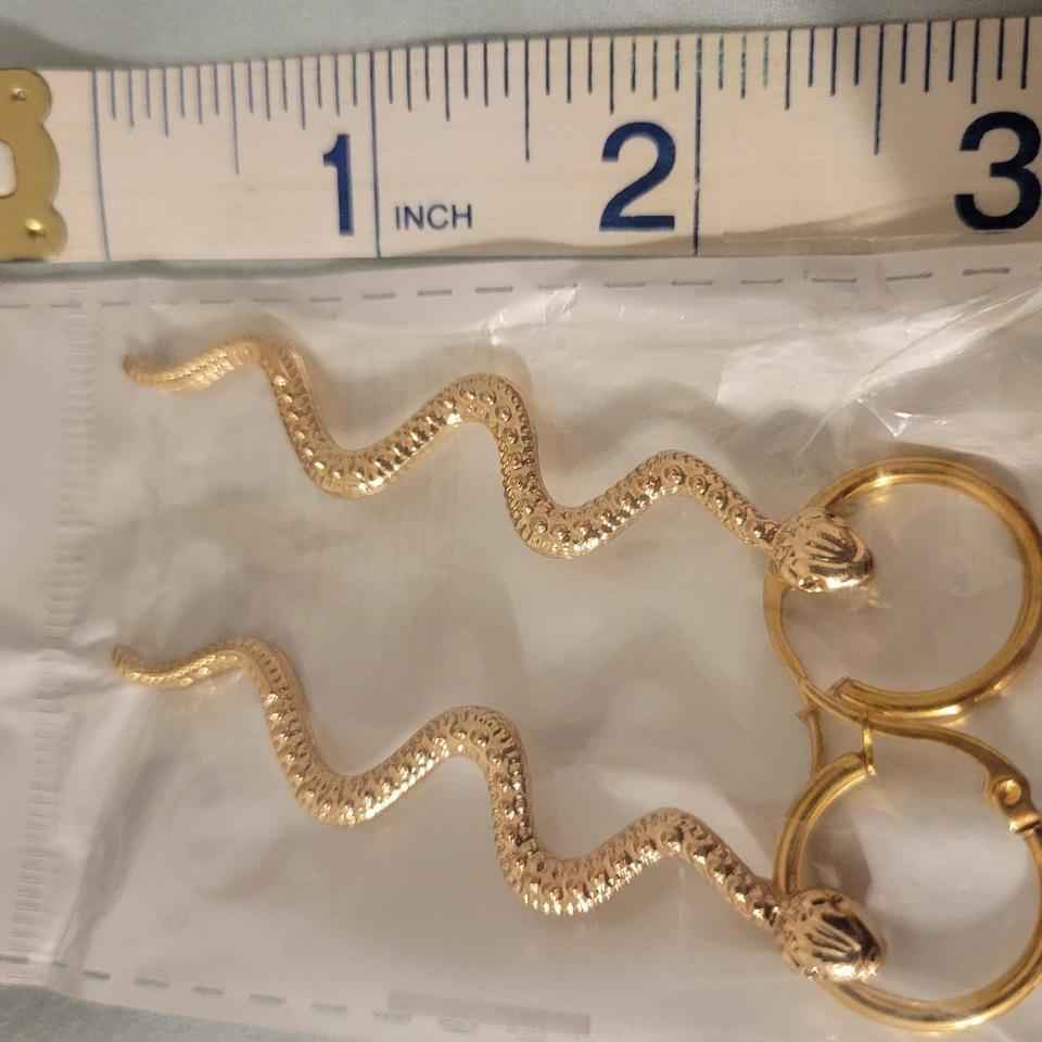 Gold Snake Hoop Earrings New 1326 2