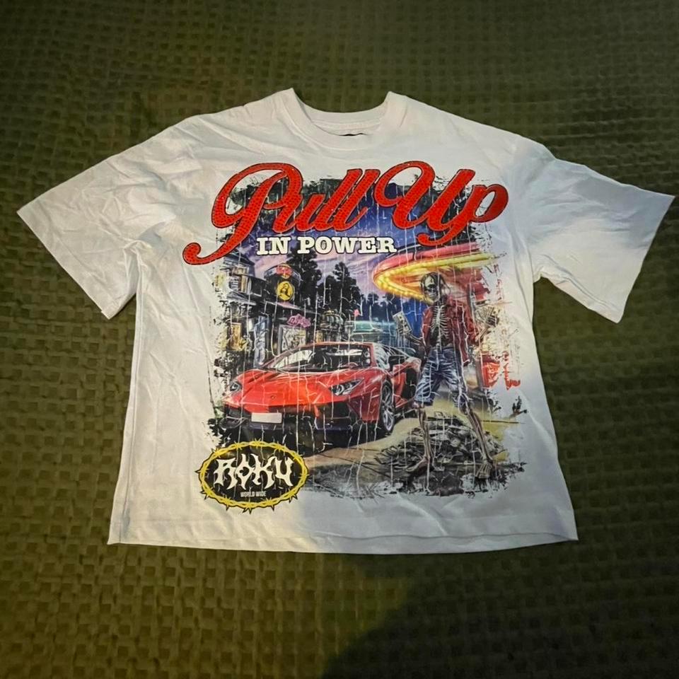 Roku White Graphic Tee With C845