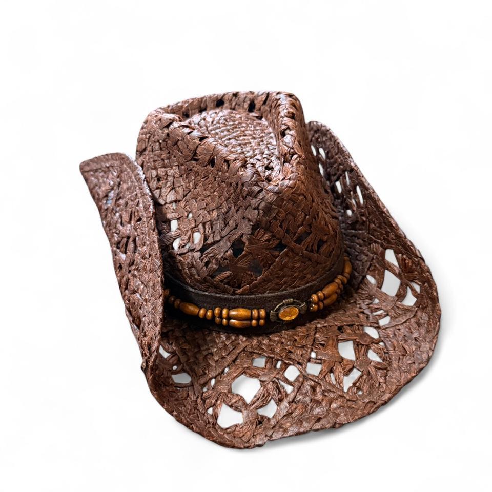 Brown Straw Cowboy Hat With 1d64