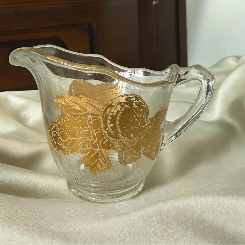 Paden City Glass Golden Fruit 386d 4