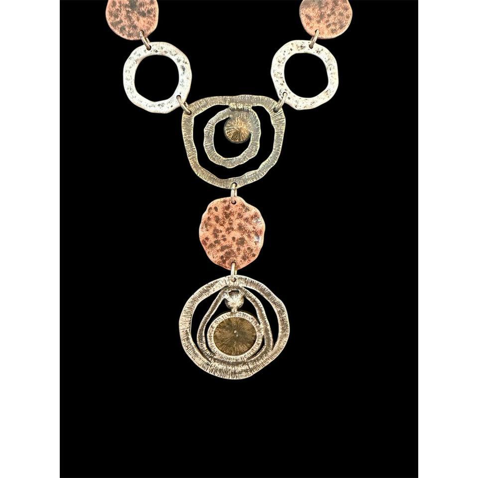 Mixed Metal Geometric Bib 6a6a 3