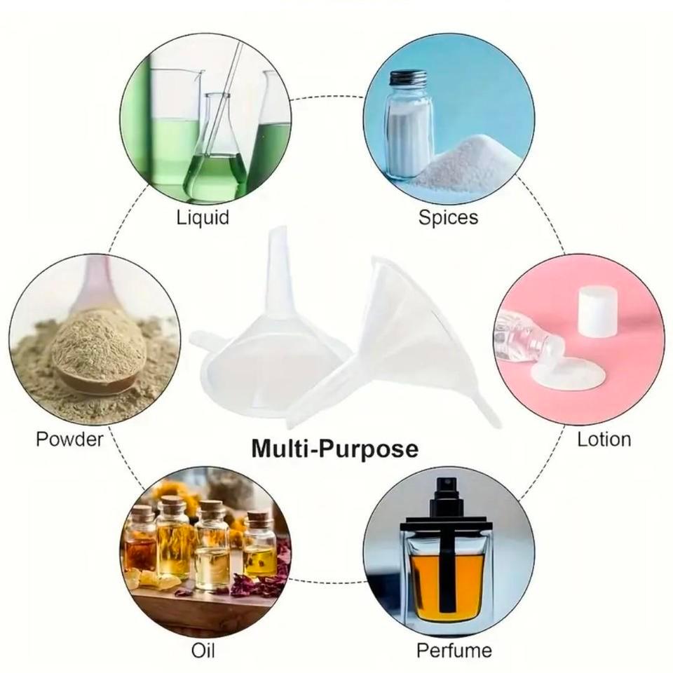 10pcs Mini Funnel Multifunctional Transparent 2