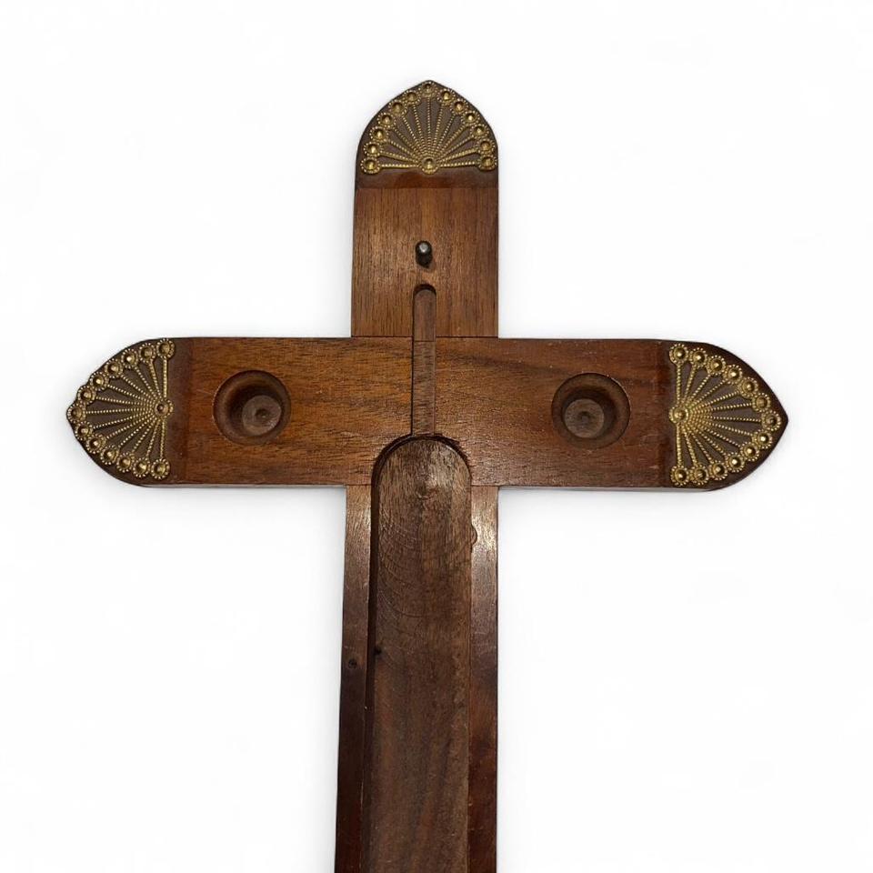 Vintage Wooden Cross With Mother E571 5